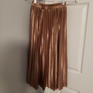 Metallic colored pleated skirt